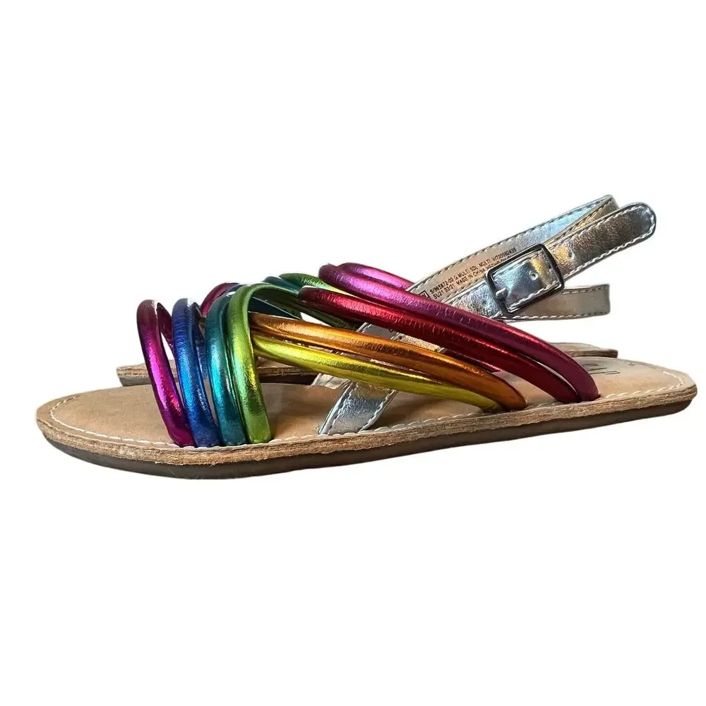 Girls Gap Rainbow Sandals, Kids Size 1, Summer, Colorful